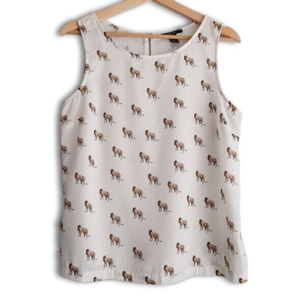 FOREVER 21 | Cheetah Print Light Tank Top Wild Cat Novelty Pattern Sz M Flawed - Picture 2 of 13